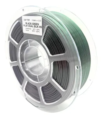 Filamento Pla+ Silk Dual Color High Speed Gst3d Cosmos 1kg Negro – Verde