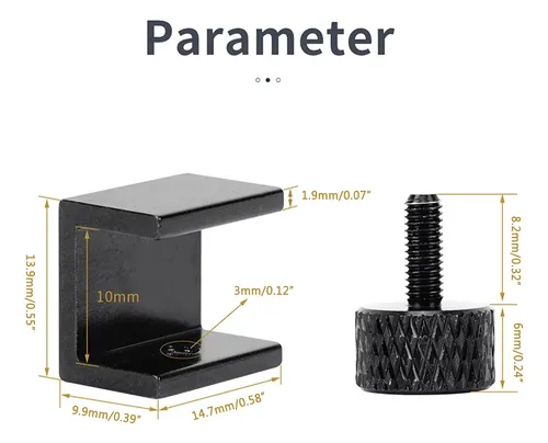 Clips De Cama De Vidrio Para Impresora De Aluminio De 4 Piez
