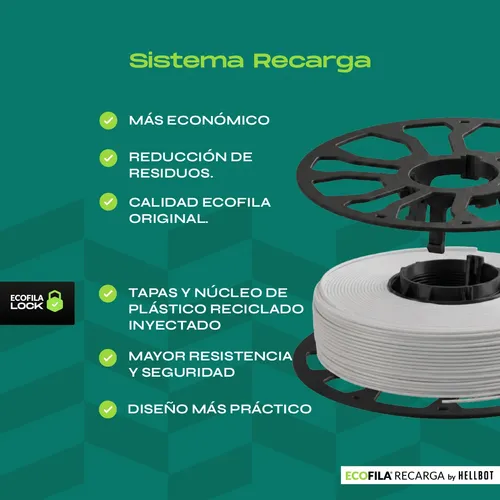 Filamento Hellbot Ecofila V2 Rec Pla Lock 1kg