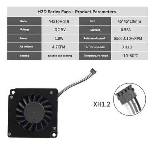 Para Ventilador H2d Hot End Con Rodamientos 4-fs De Altas Rp