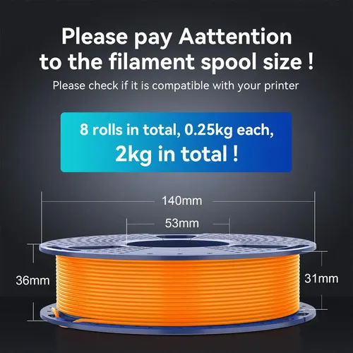 Filamento Pla Plus 3d 1.75 Mm Pack 8 Colores 2 Kg Premium